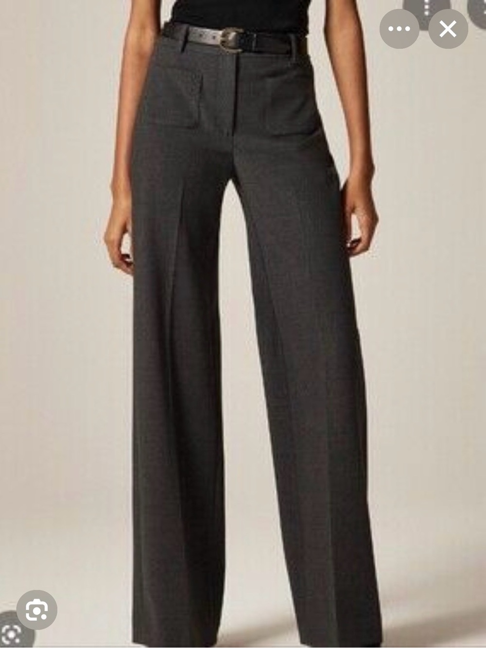 J. Crew Wide-Leg Dress Pants in Heather Charcoal